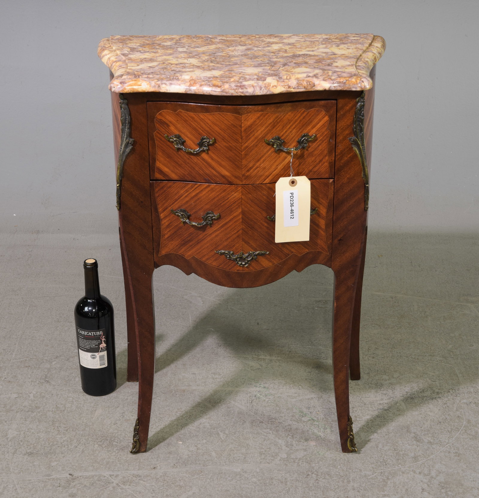 Louis XV Style Marble Top Chest / Nightstand: French Louis XV Style Marble Top Chest / Nightstand - 29.5 in tall x 21 x 12.5