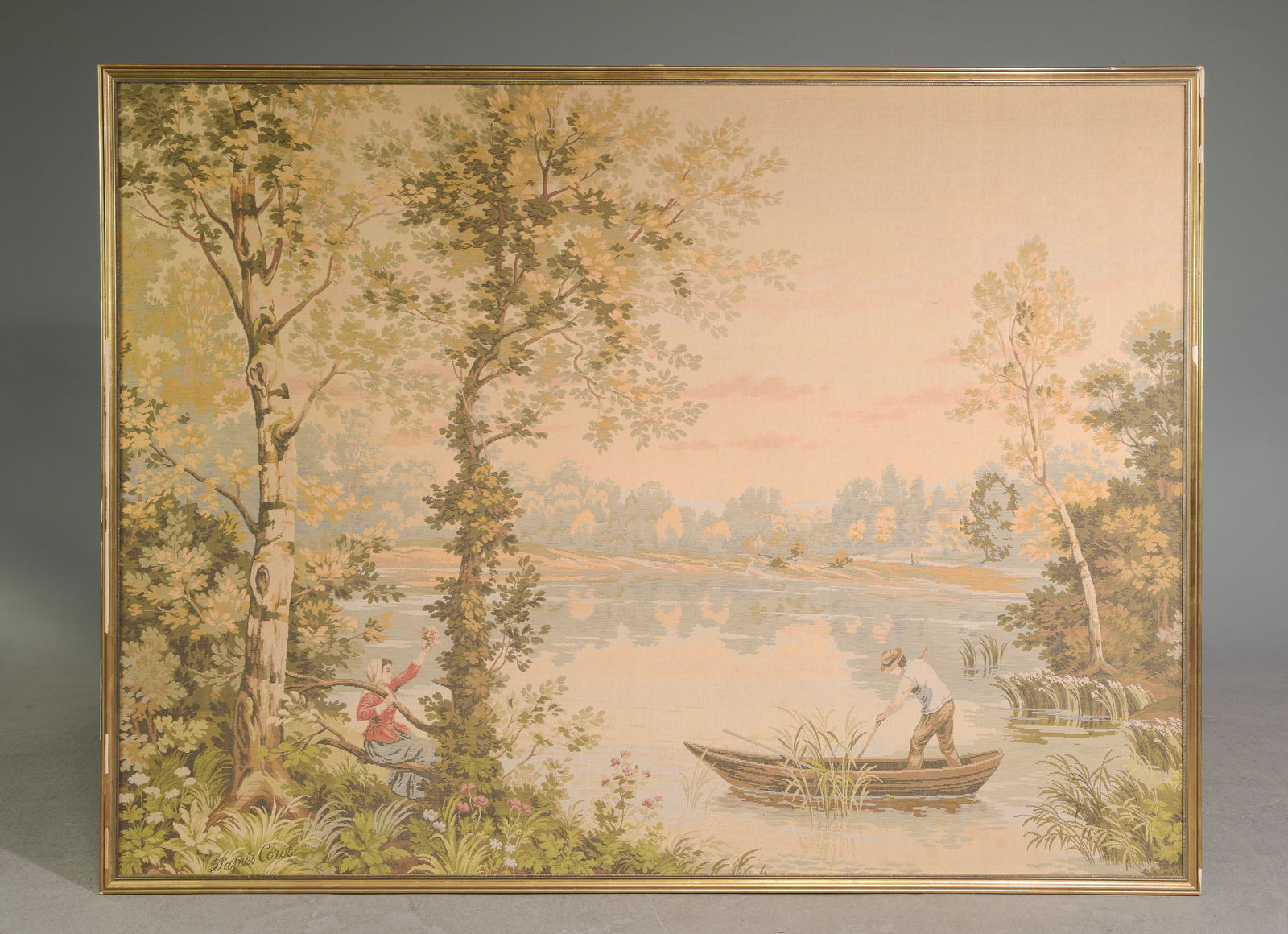 French Needlepoint Tapestry - River Side Landscape (1 of 4)