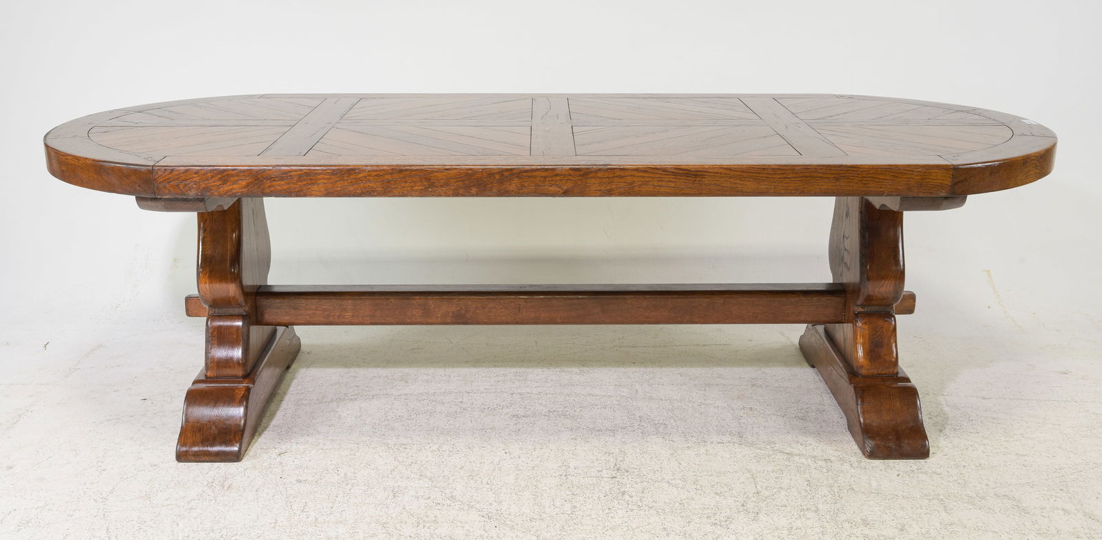 French Solid Oak Monastery Trestle Base Table (1 of 4)