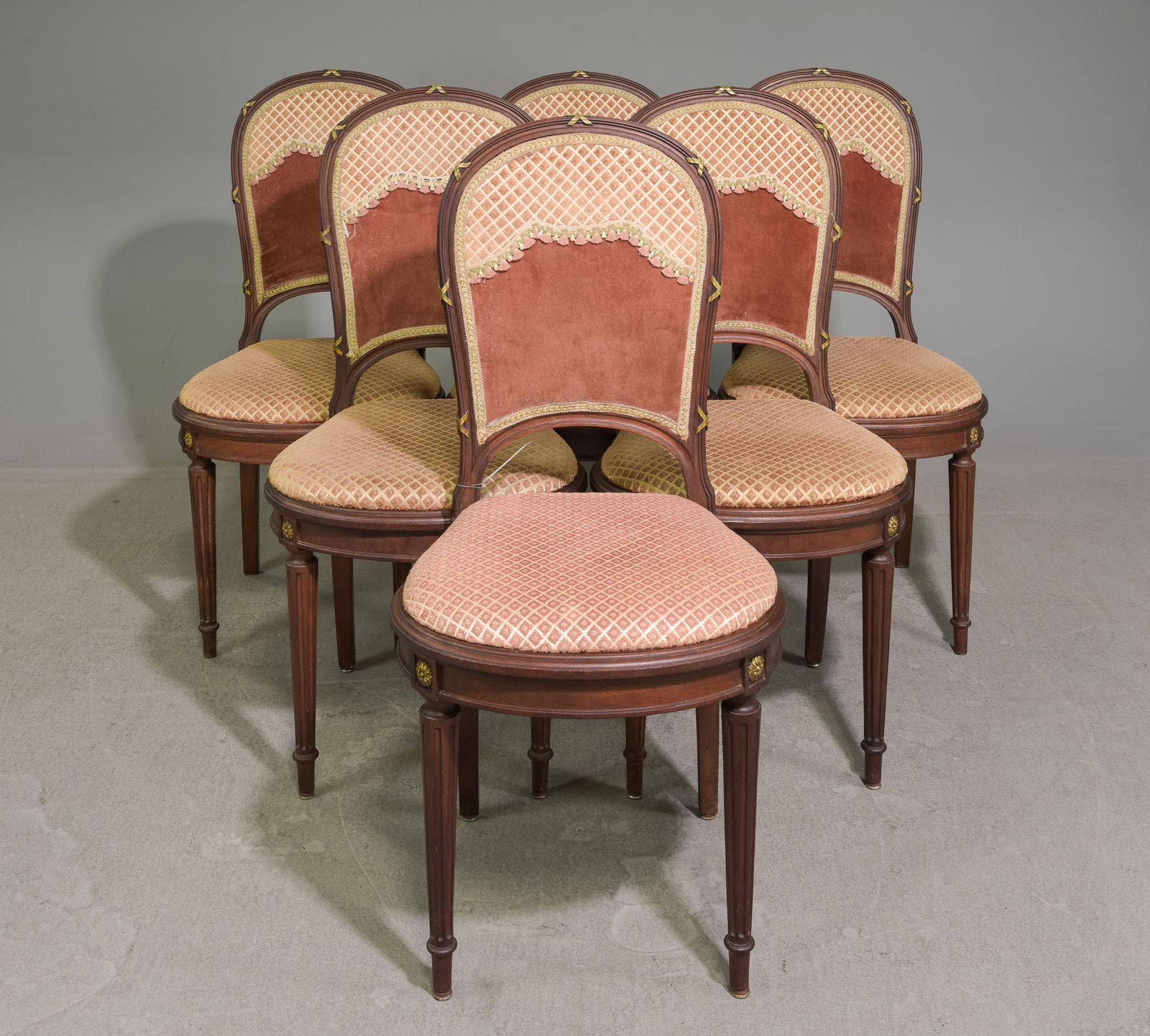 Louis XVI Style Set of 6 Mahogany Dining Chairs (1 of 4)