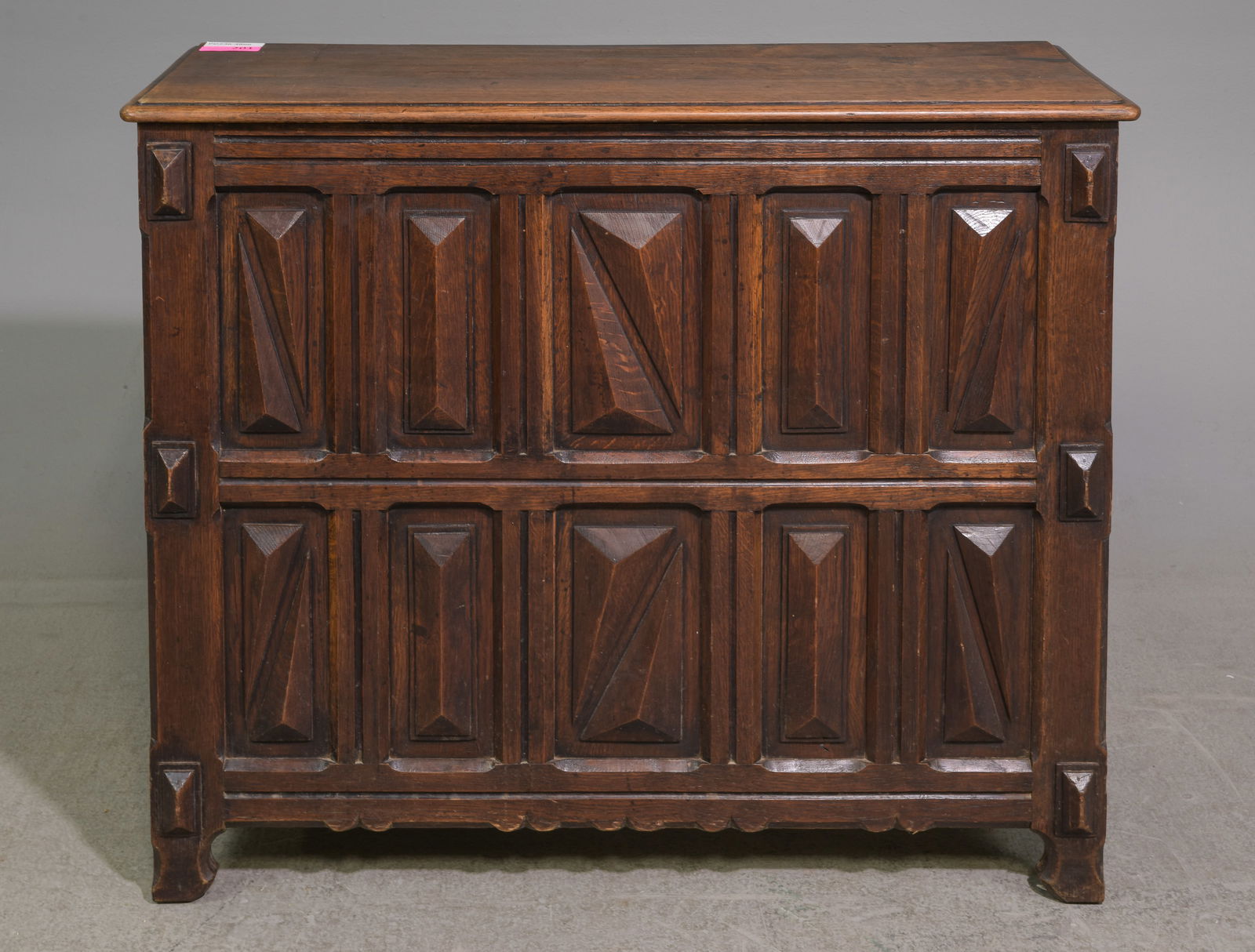 French Oak Tall Coffer / Baguette Box: French Oak Tall Coffer / Baguette Box with Raised Panels - 33.5 in tall x 40 x 14.5