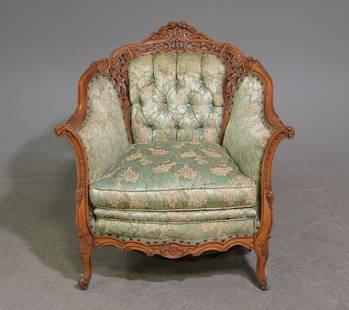 Louis XV Rococo Style Arm Chair: French Louis XV Rococo Style Arm Chair - This is American made done in a French Style by Deutsch Bros., Inc. in Chicago - 37 in tall x 34 x 29 with a seat height of 19 inches