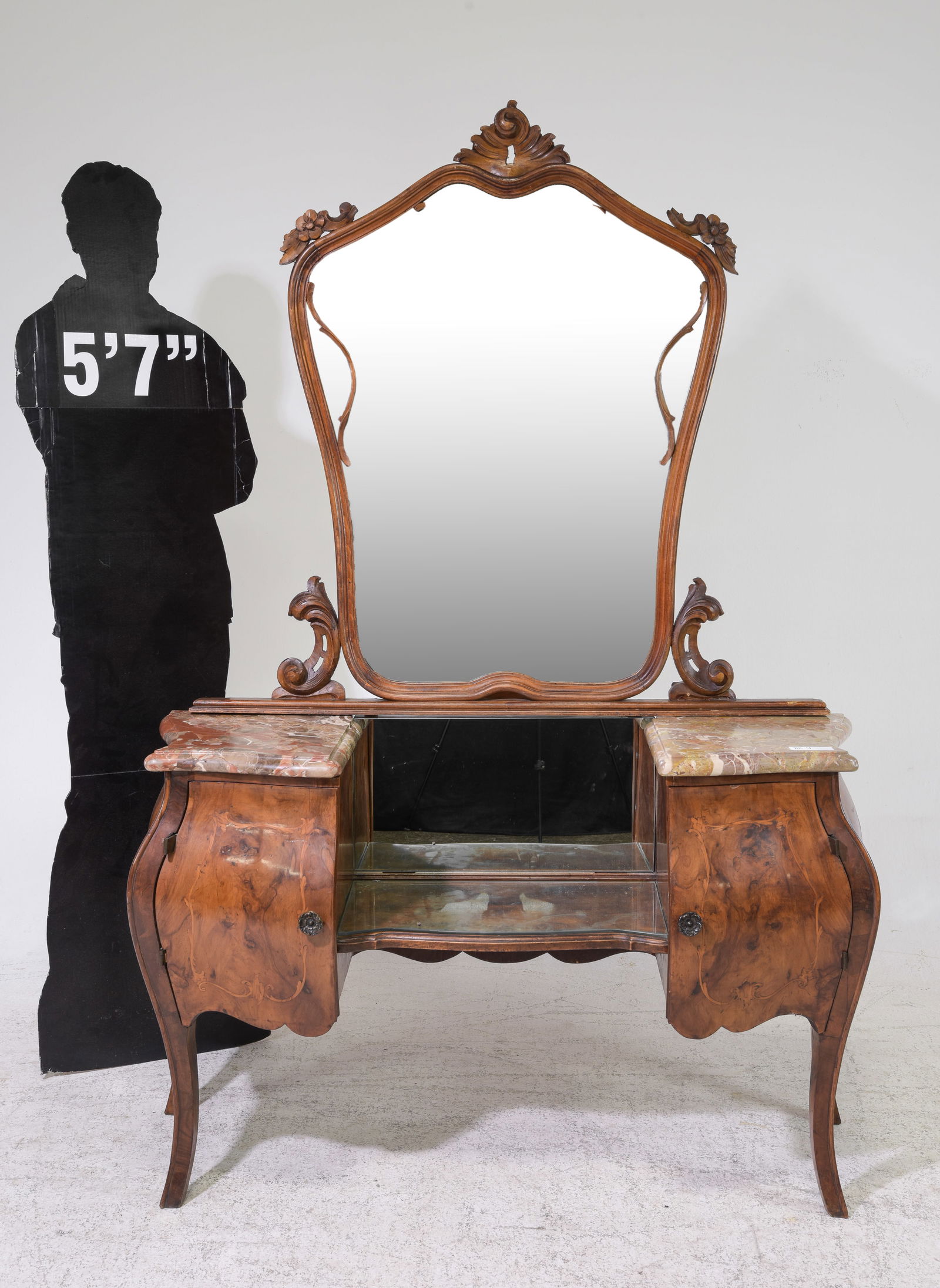 Italian Marble Top Walnut Dresser (1 of 6)