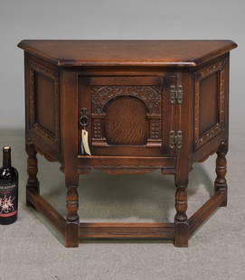 British Oak Low Hall / Occasional Cabinet: British Oak Low Hall / Occasional Cabinet - 28 in tall x 32 x 13