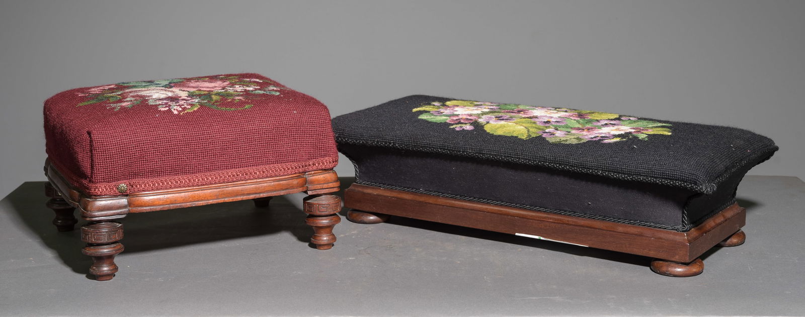 Two English Needlepoint Stools (1 of 3)