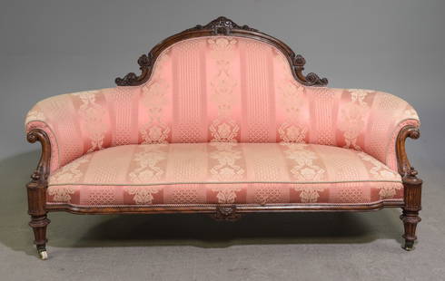 British Victorian Style Walnut Sofa / Settee: British Victorian Style Walnut Sofa / Settee - 40 in tall x 71 x 29 with a seat height of 16 inches