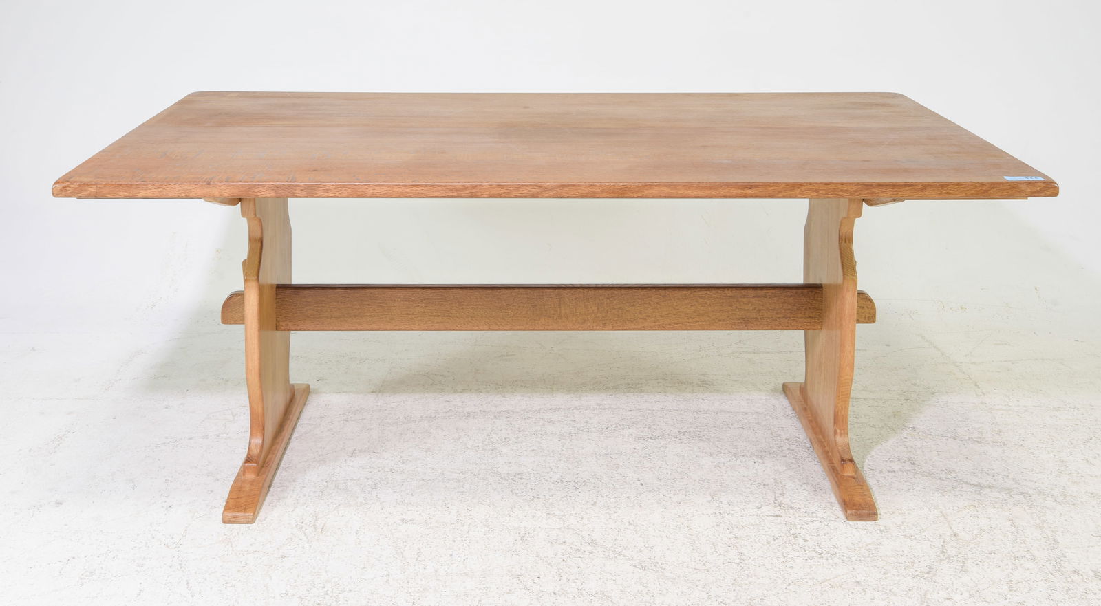 Solid Oak Trestle Base Dining Table (1 of 5)