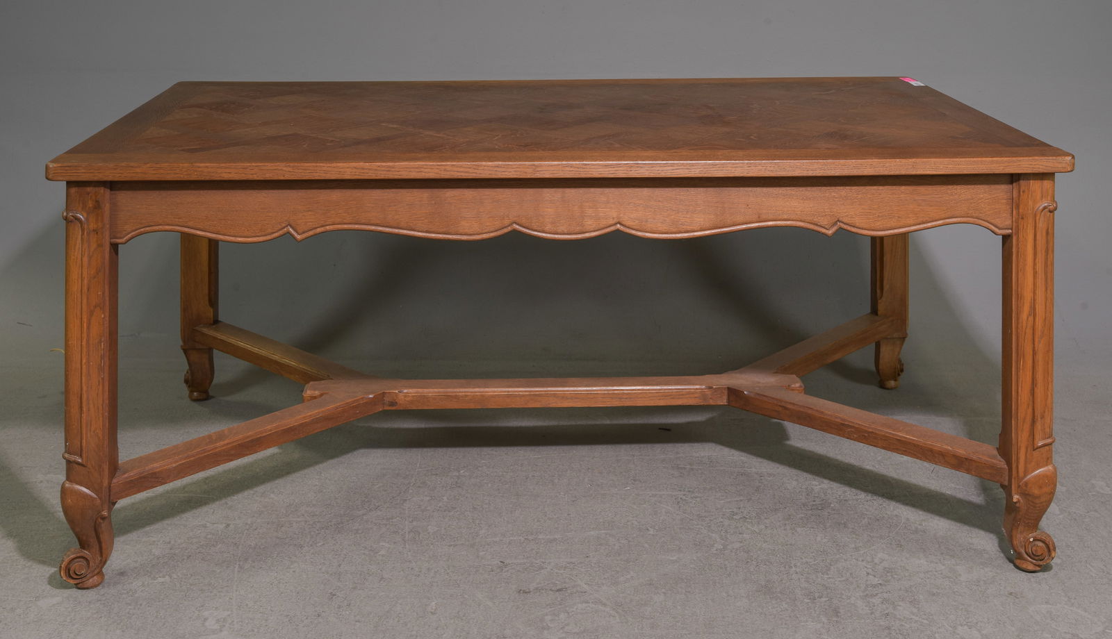 French Oak Parquet Top Dining Table (1 of 6)