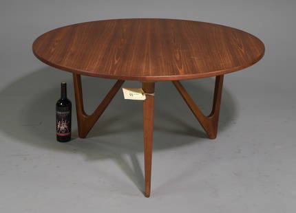 Scandinavian Mid Century Modern Large Cocktail Table: Scandinavian Mid Century Modern Large Cocktail / Coffee Table by Kurt Ostervig for Jason Mobler model 183 - 22 in tall x 43 inch diameter
