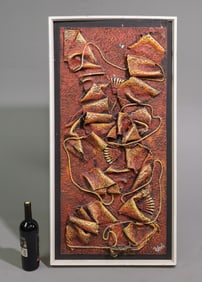 Framed Abstract Art on Board signed Rafael