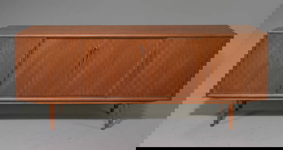 Danish Modern Sideboard - Gunni Omann for ACO Mobler #2: Mid Century Modern Sliding Door Teak Credenza - Danish Modern - by Gunni Omann for Axel Christensen Odder - 31.5 in tall x 79 x 18.5