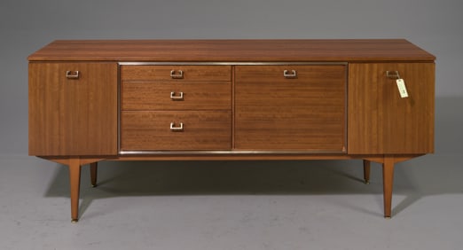 Mid Century Sideboard With Metal Handles - Nathan