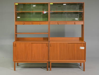 2 Danish Modern Wall Units / Cabinets #1: 2 Danish Mid Century Modern Wall Units / Cabinets - 68 in tall x 35.5 x 18.5 each