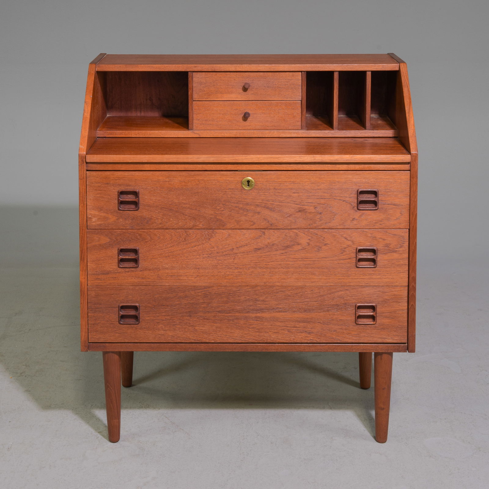 Mid Century Modern Three Drawer Desk with Pull Out (1 of 6)