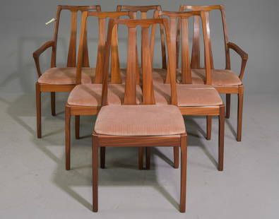 Set Of 6 Mid Century Modern Dining Chairs: Set Of 6 Danish Modern Style Dining Chairs - 38 in tall x 21.5 x 17, seat height is 18 in