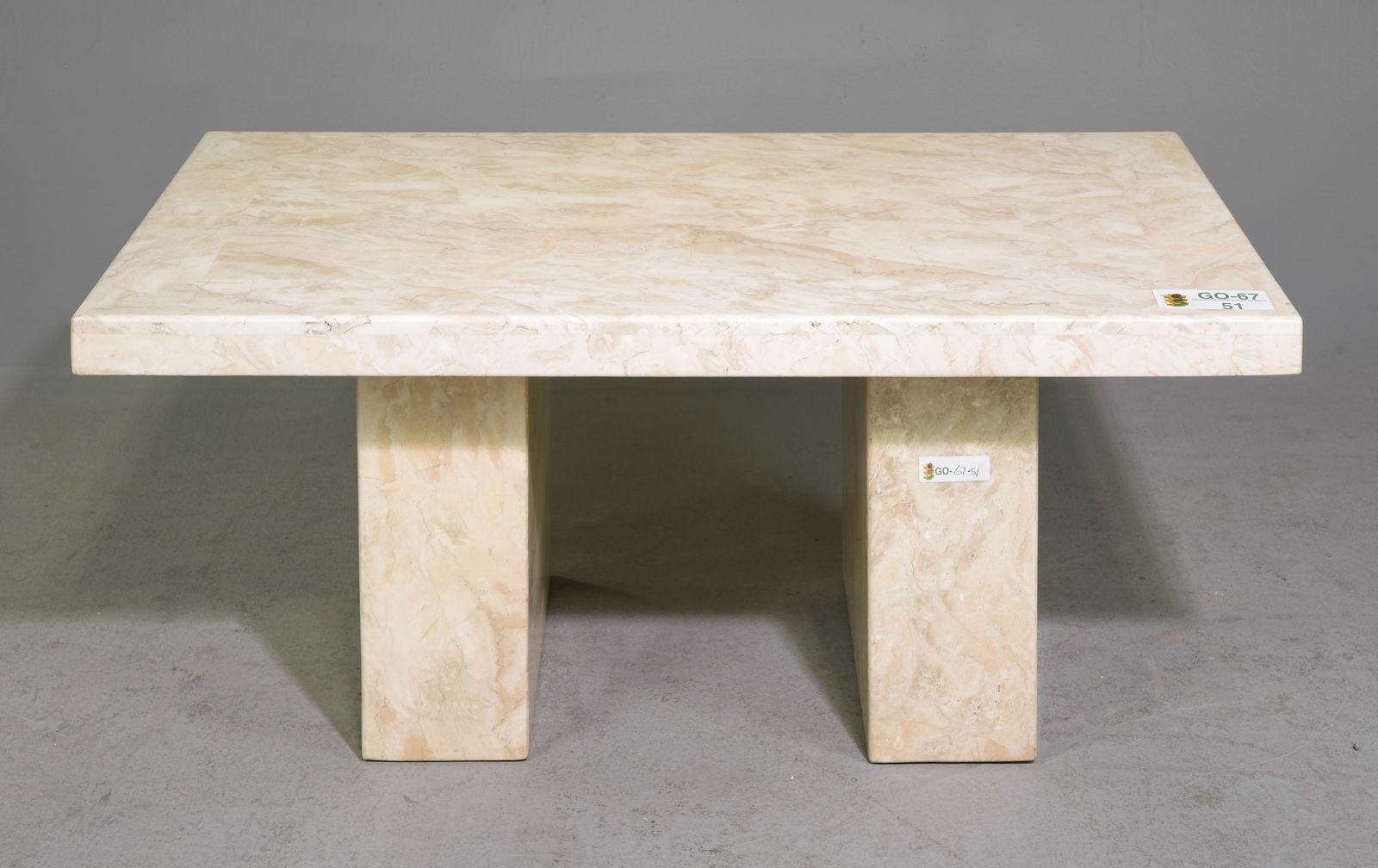 Mid Century Modern Travertine Coffee Table (1 of 3)