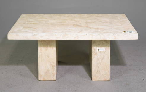 Mid Century Modern Travertine Coffee Table: Mid Century Modern Travertine Coffee / Cocktail Table -19 in tall x 43.25 x 23.5