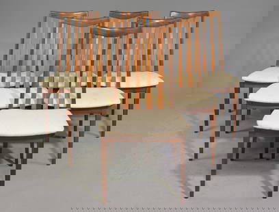 6 High Back Mid Century Dining Chairs - G-Plan Fresco: These 6 Danish Modern Style Teak Dining chairs consists of 6 side chairs. These are made by Mid Century Modern Furniture Maker G Plan ( GPlan ), Part of their Fresco range. - Chairs are 35.5 in tall x