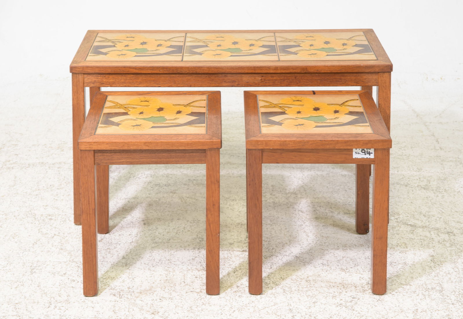 Mid Century Modern Tile Top Nesting Coffee Table (1 of 5)