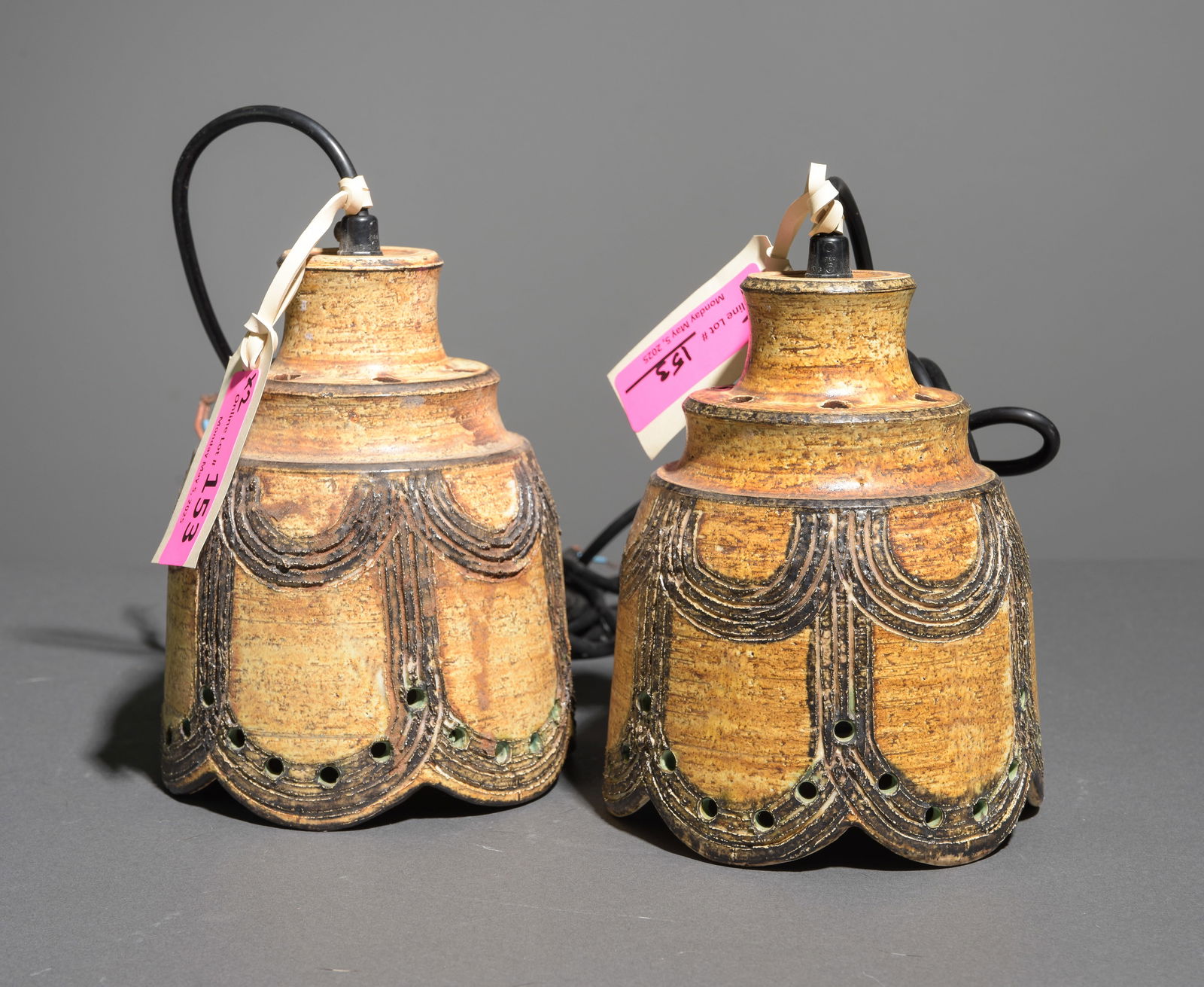 2 Danish Hand Made Pottery Pendant Chandeliers (1 of 4)