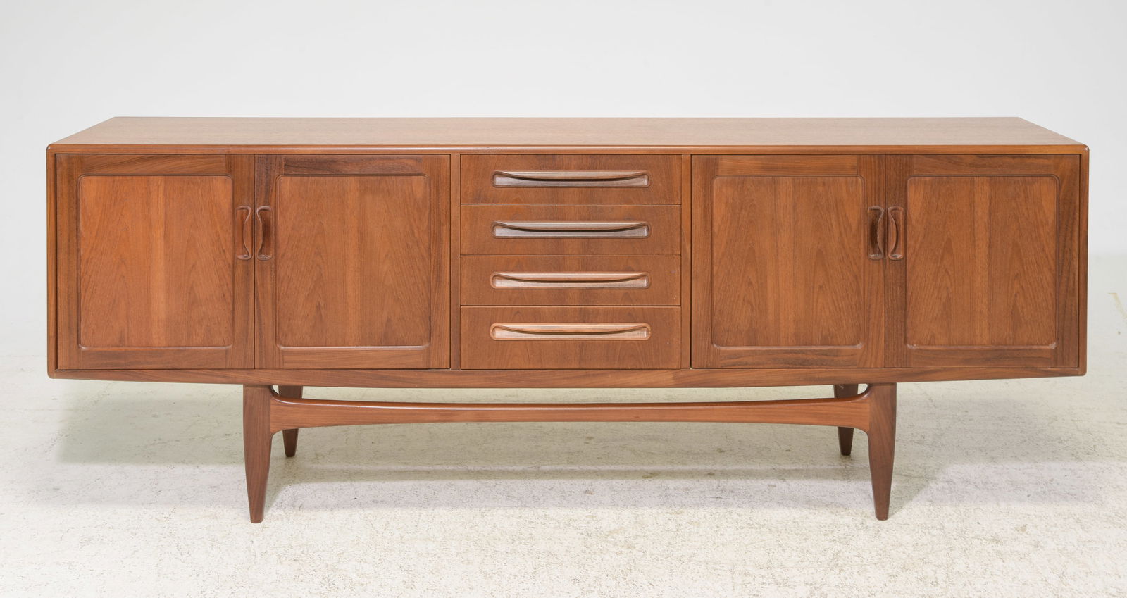 Mid Century Large "Fresco" Sideboard - G-Plan #2: This Danish Modern Style Teak Credenza is made by Mid Century Modern Furniture Maker G Plan ( GPlan ) & is part of their "Fresco" Range. - 31.5 in tall x 84.5 x 18.5