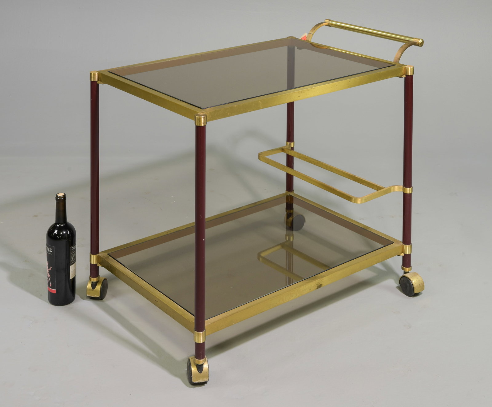 French Deco Style Cocktail Cart / Trolley: French Deco Style Cocktail Cart / Trolley - 27.5 in tall x 34 x 20