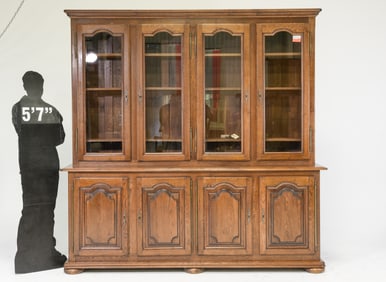 French Large Oak Bookcase / Cupboard