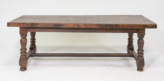 Louis XIV Style Solid Oak Farmhouse Table