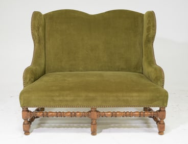 Louis XIII Wing Back Settee / Sofa
