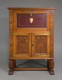 Renaissance Style Oak Cocktail Cabinet