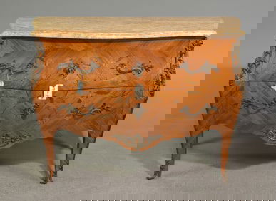 Louis XV Style Marble Top Chest with Ormolu