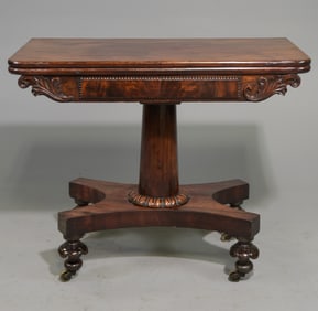 British Mahogany Flip Top Card / Game Table