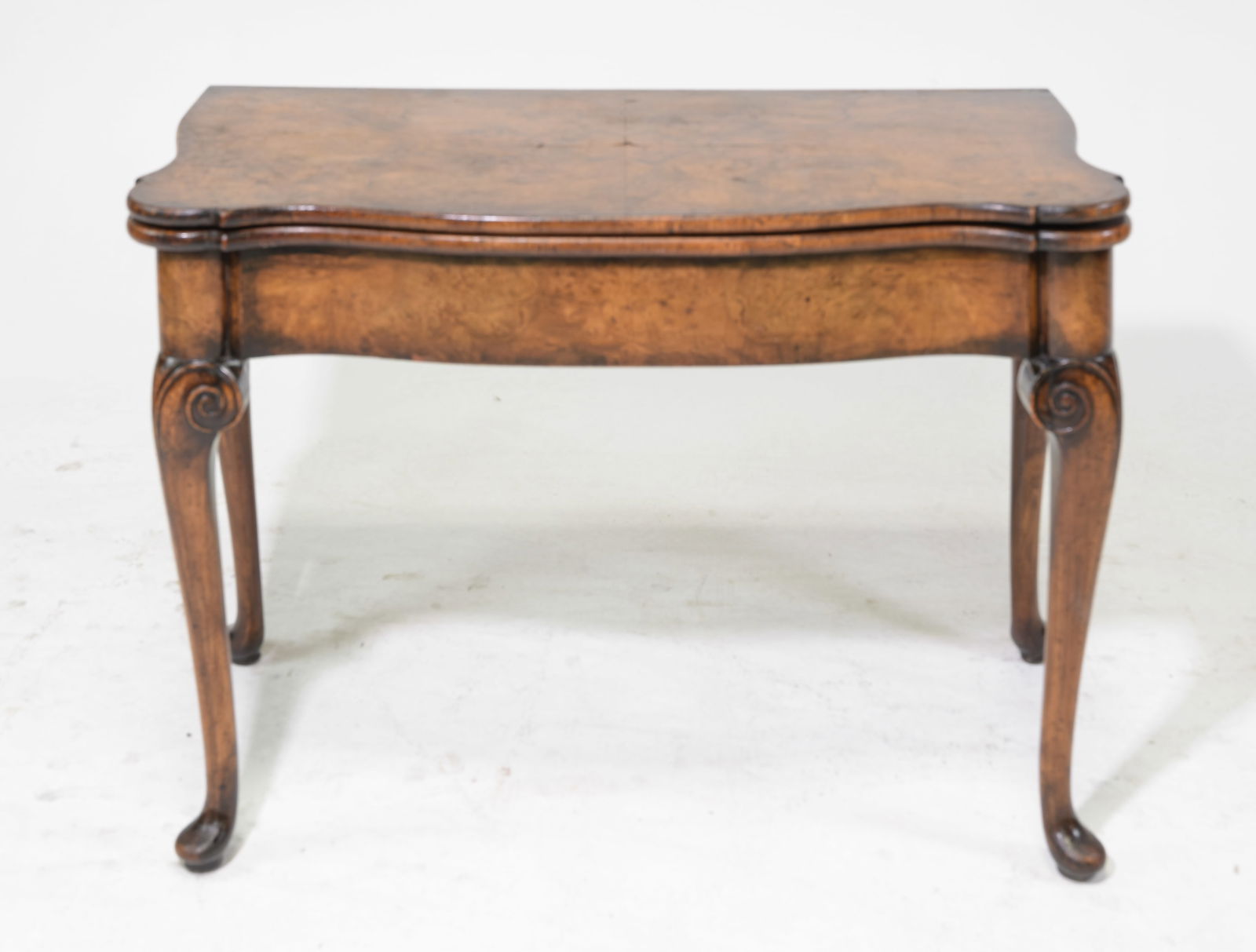 British Burled Walnut Flip Top Card / Game Table (1 of 5)