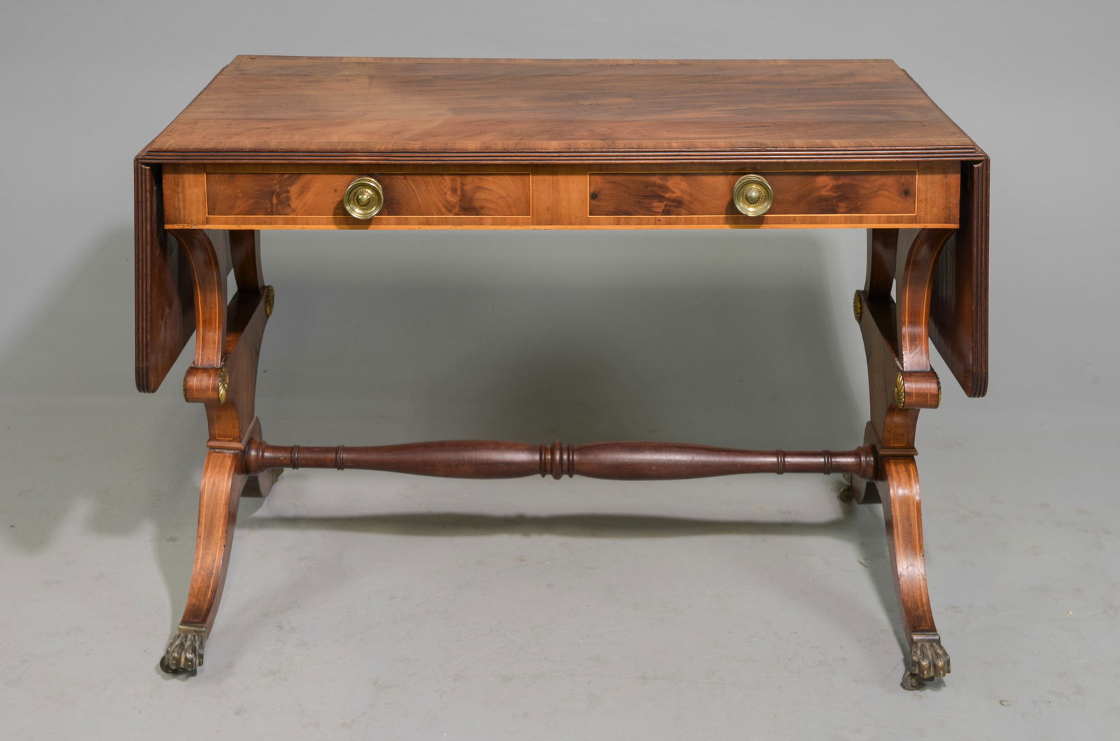 British Two Drawer Drop Side Writing Table (1 of 7)