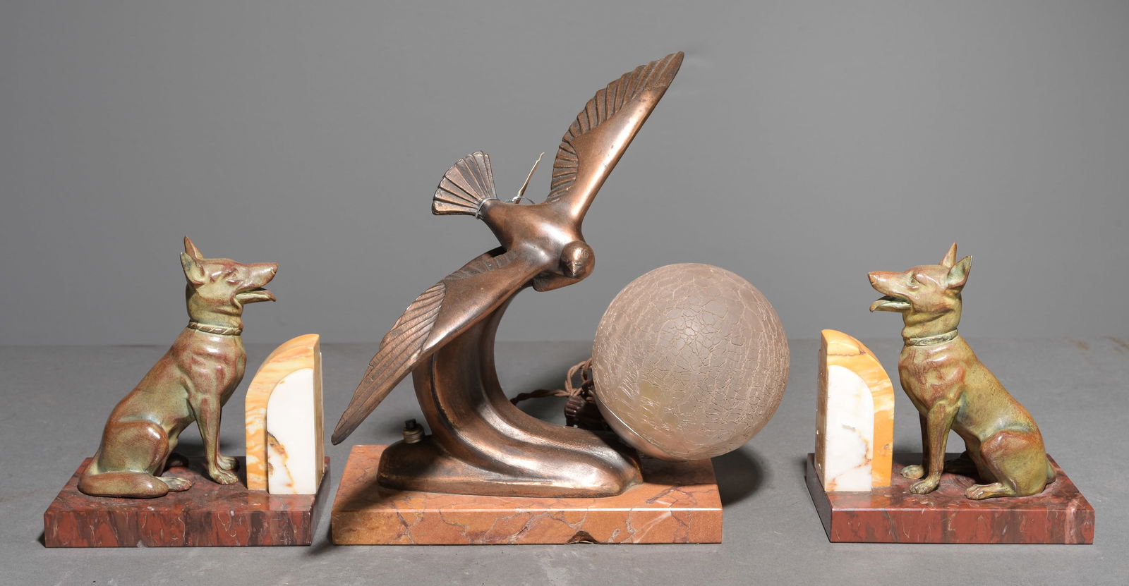 Art Deco Style Pair of Book Ends & Desk Lamp (1 of 5)