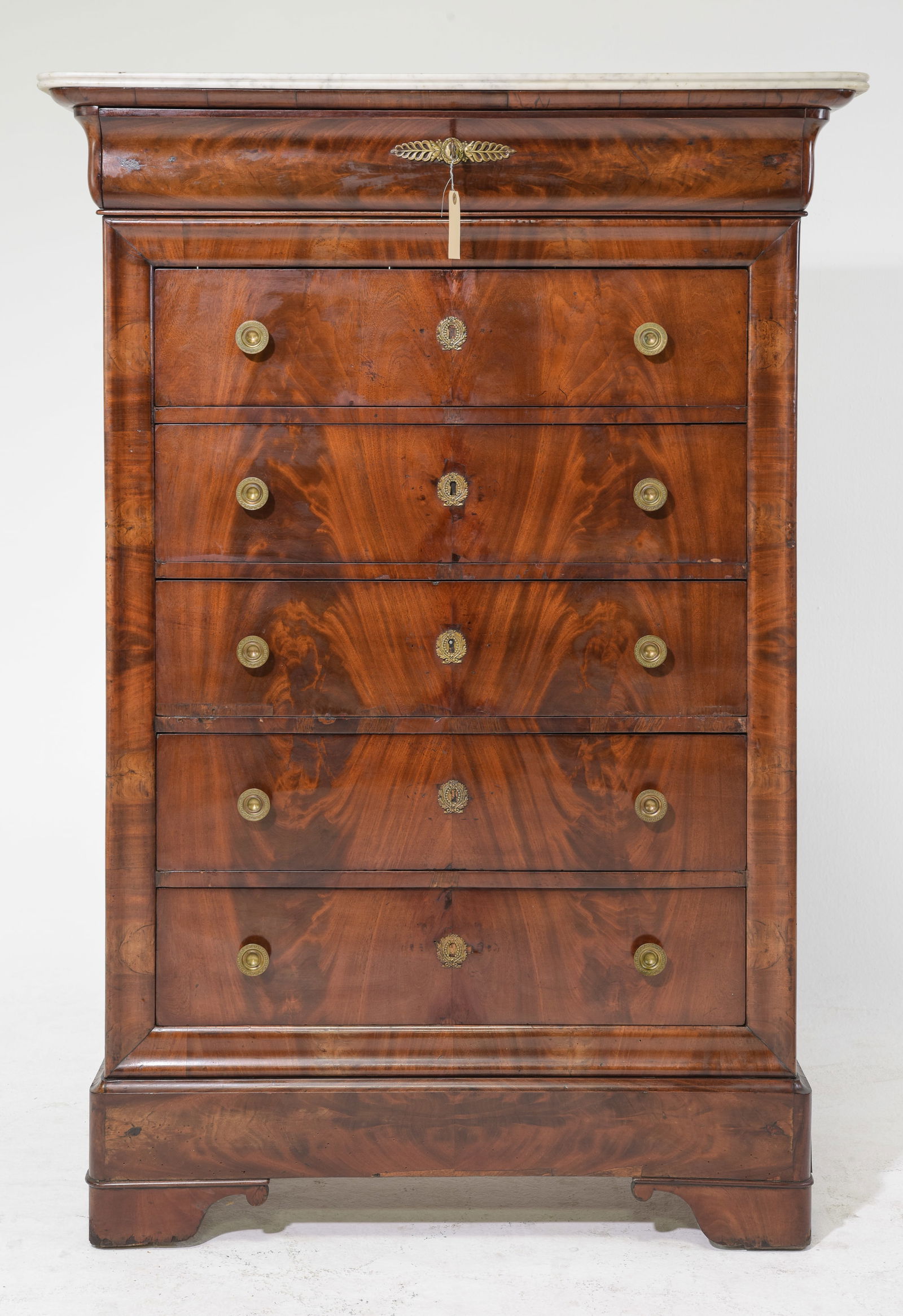 Louis Philippe Style Tall Marble Top Chest (1 of 7)