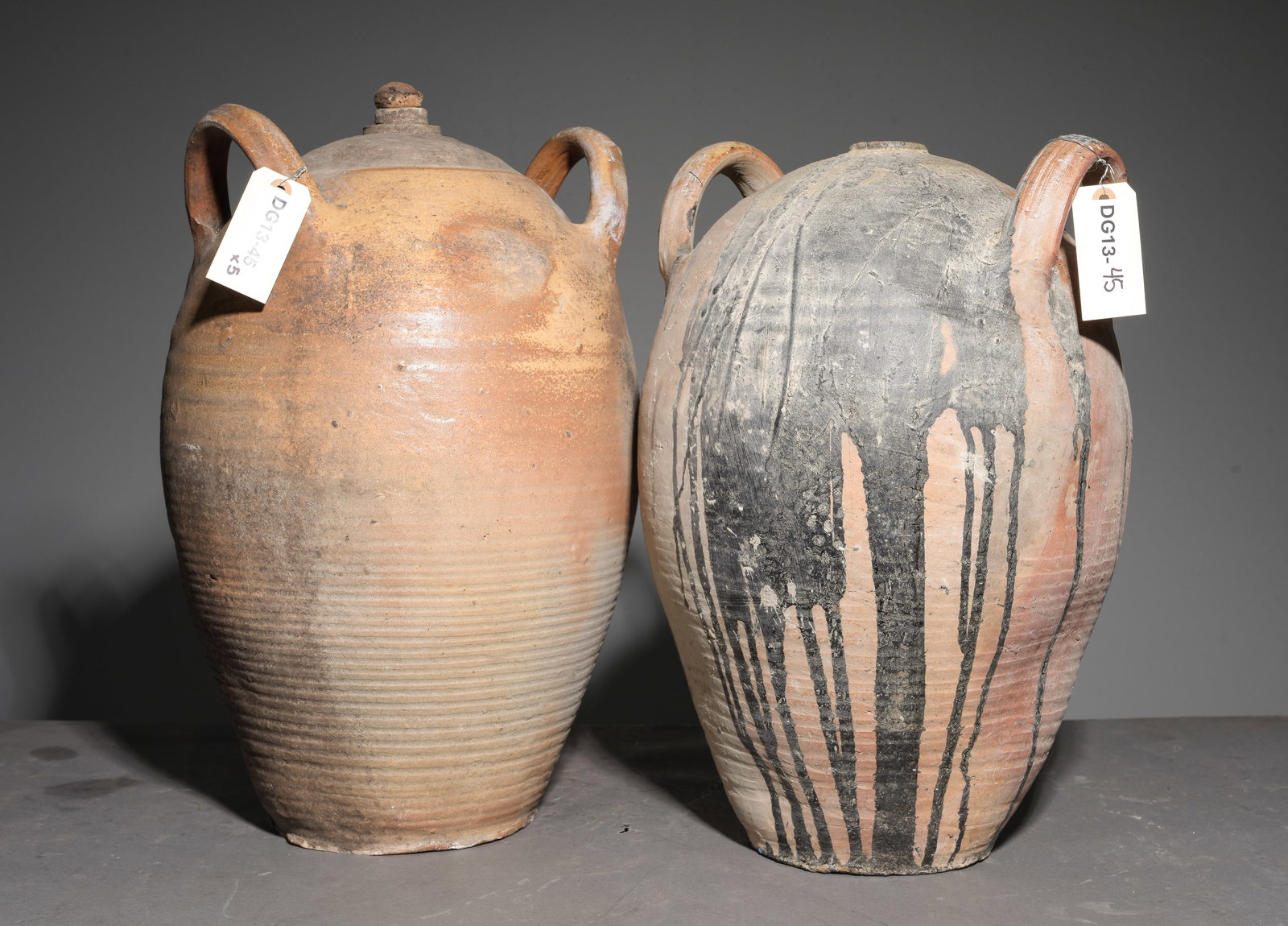 Two French Terracotta Wine Jugs #2: Two French Terracotta Wine Jugs - 20 in tall x 13 inch diameter and 19 in tall x 13 inch diameter