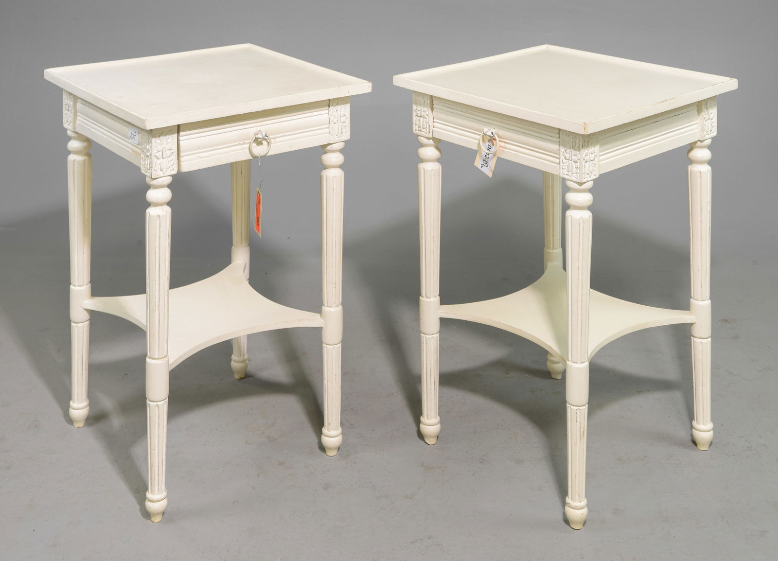 Louis XVI Style Pair of Painted Occasional Tables (1 of 4)