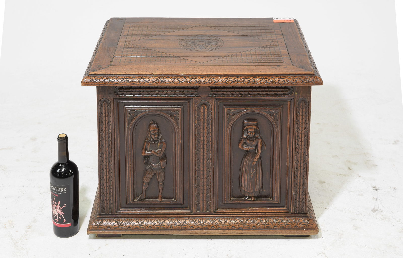 Renaissance Style Small Carved Oak Coffer (1 of 4)
