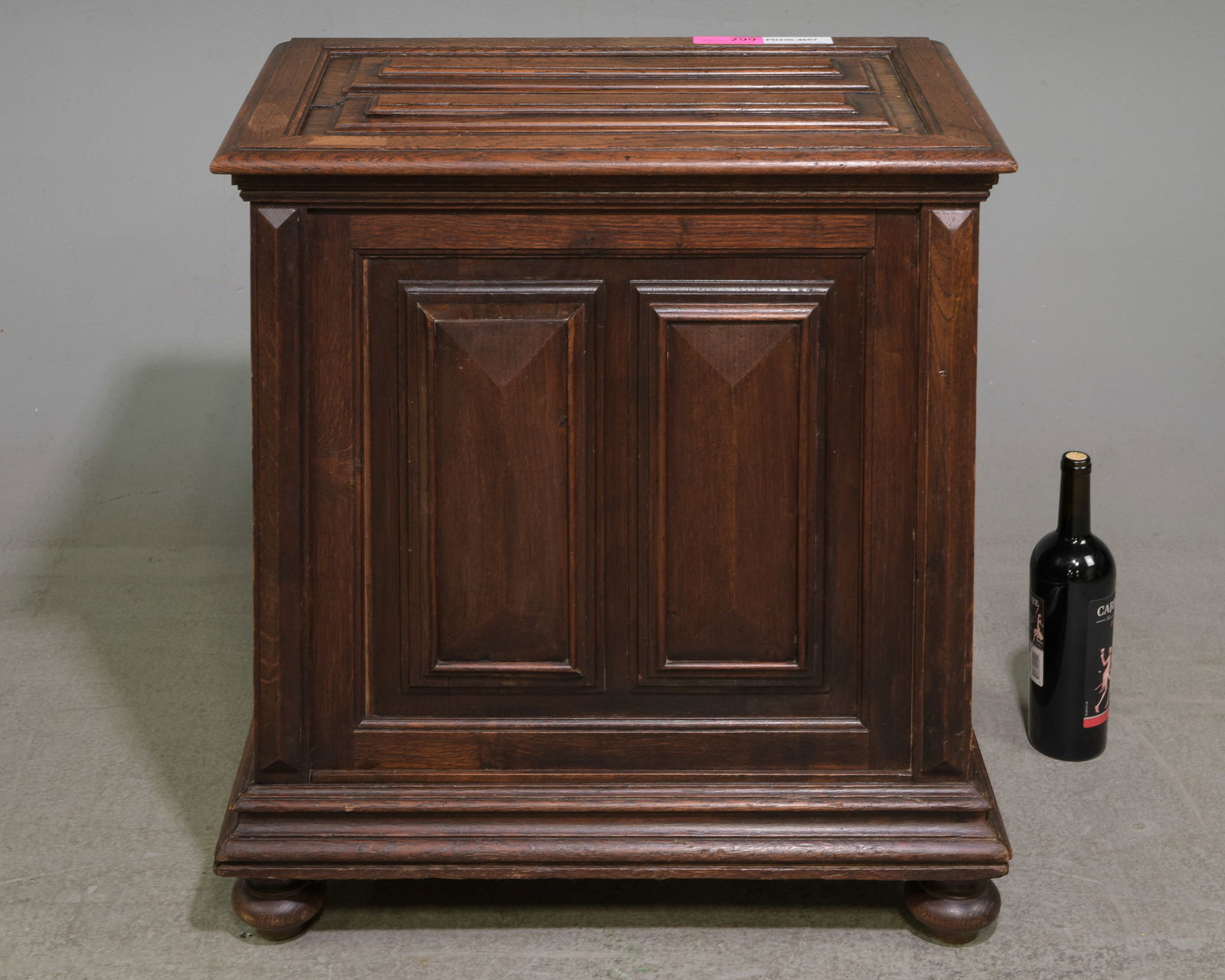 French Oak Coffer / Baguette Box: French Oak Coffer / Baguette Box with Raised Panels - 22 in tall x 26 x 15.5