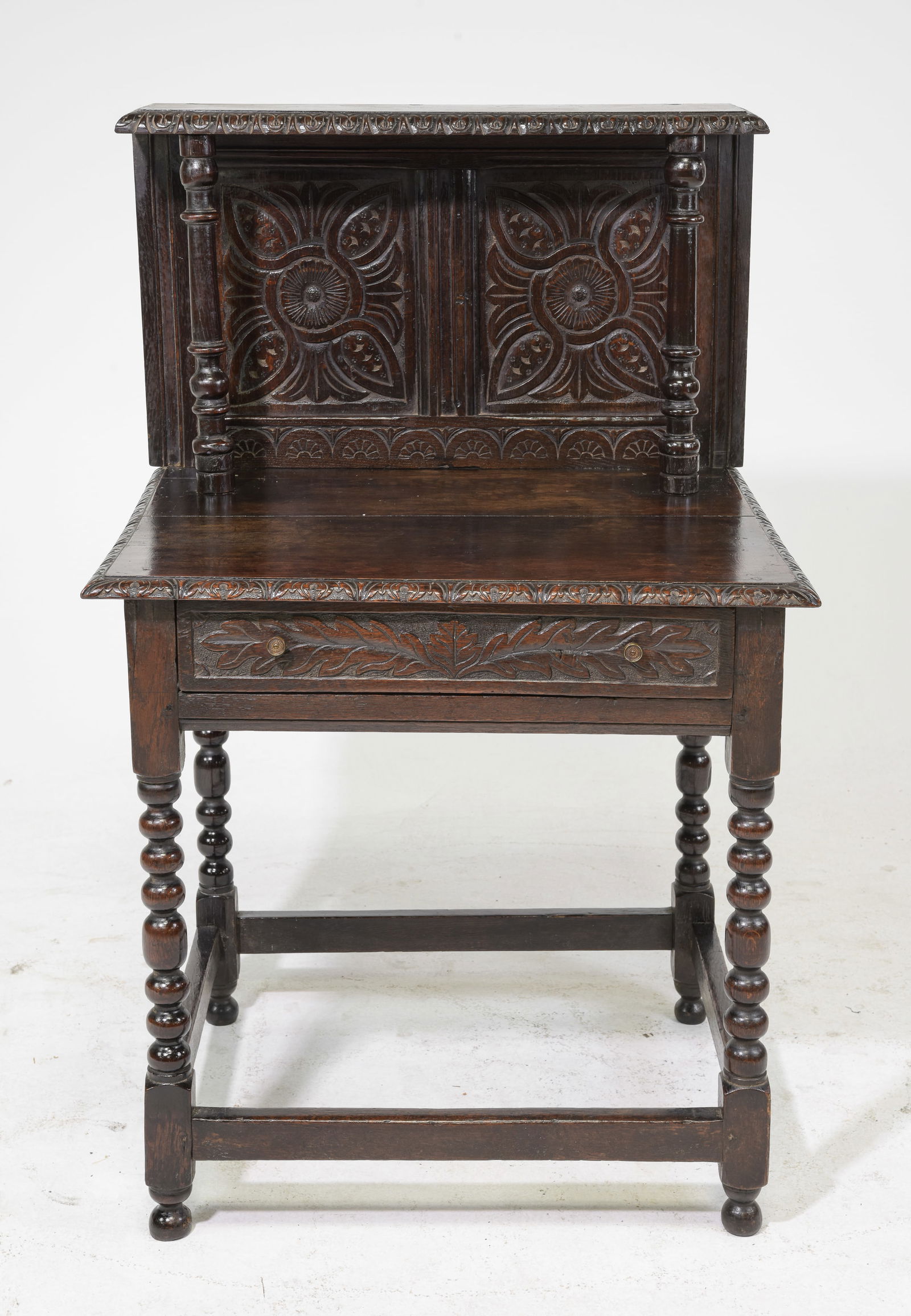 British Carved Oak Bobbin Hall Table (1 of 6)