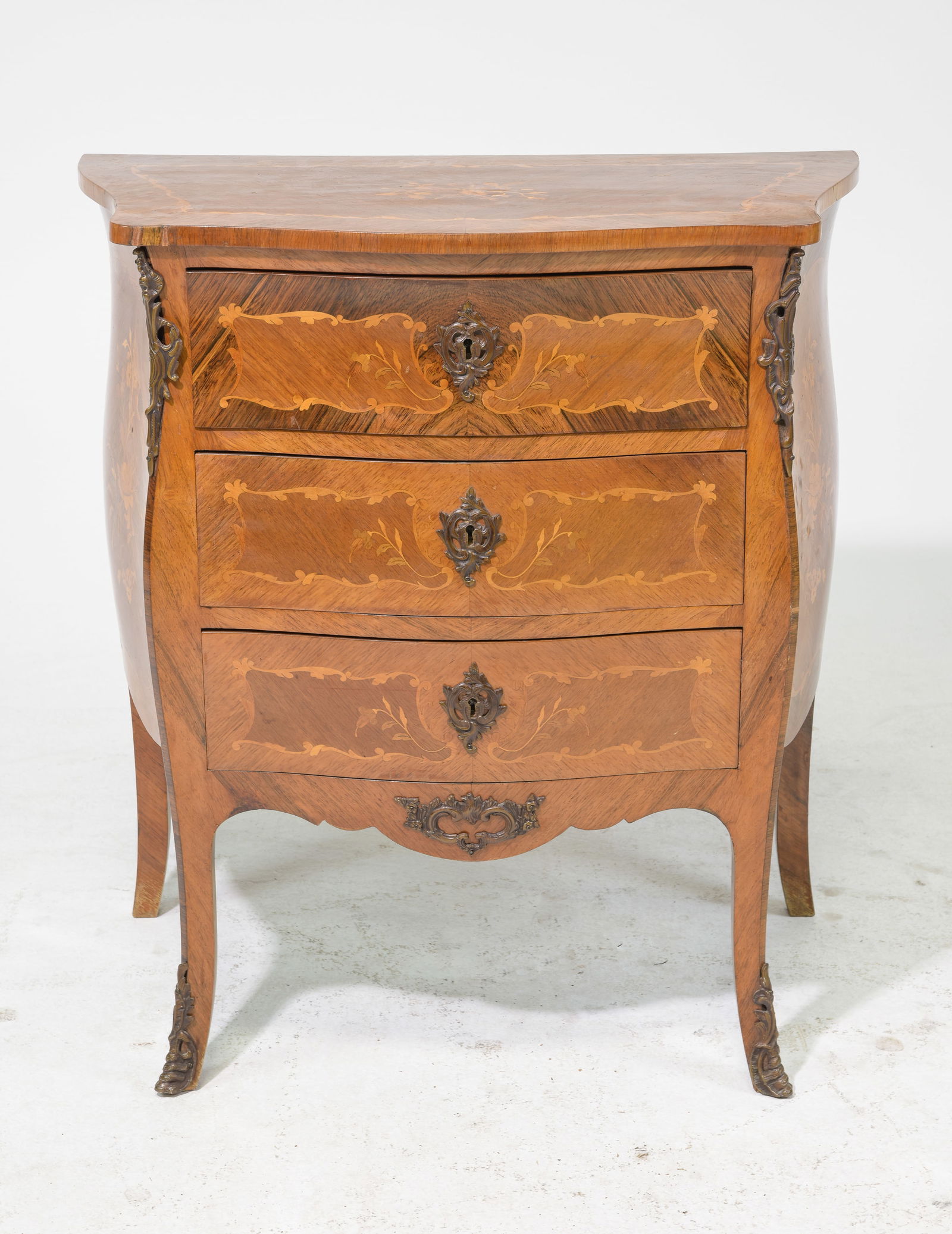 French Three Drawer Chest / Bedside (1 of 5)