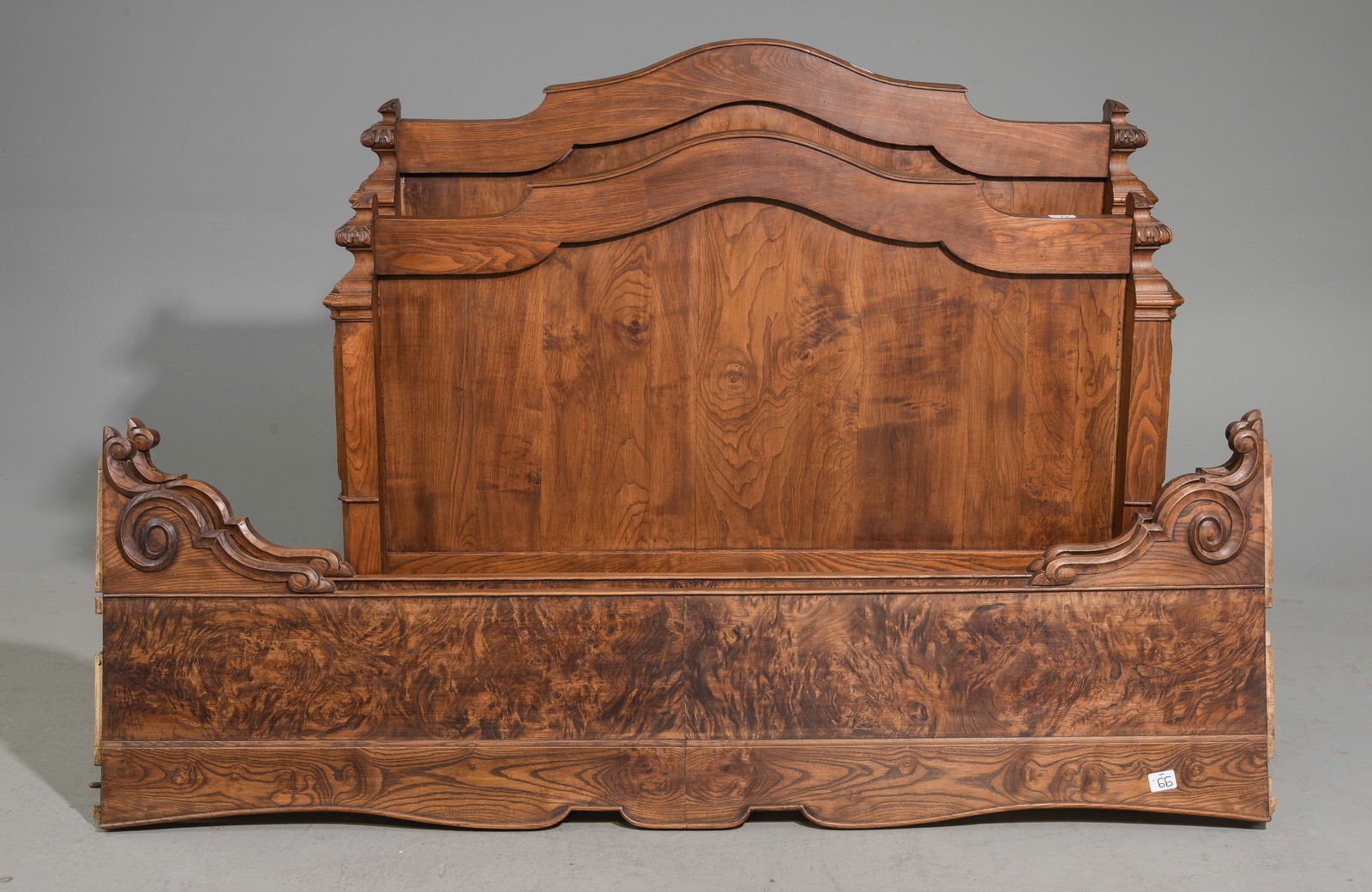 Louis Philippe Style Walnut Bed with Rails (1 of 4)