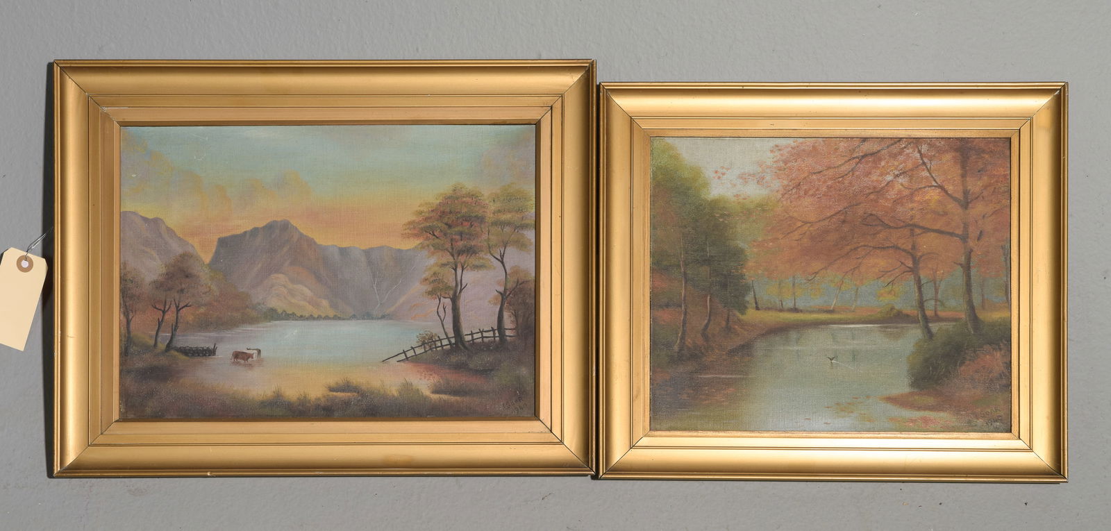 2 Small Gold Framed Acrylic on Board Landscapes (1 of 6)