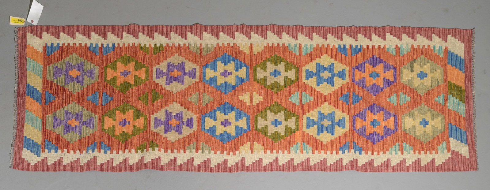Hand Knotted Kilim Runner Rug - 8' x 2'7: Hand Knotted Kilim Runner Rug - 8' x 2'7
