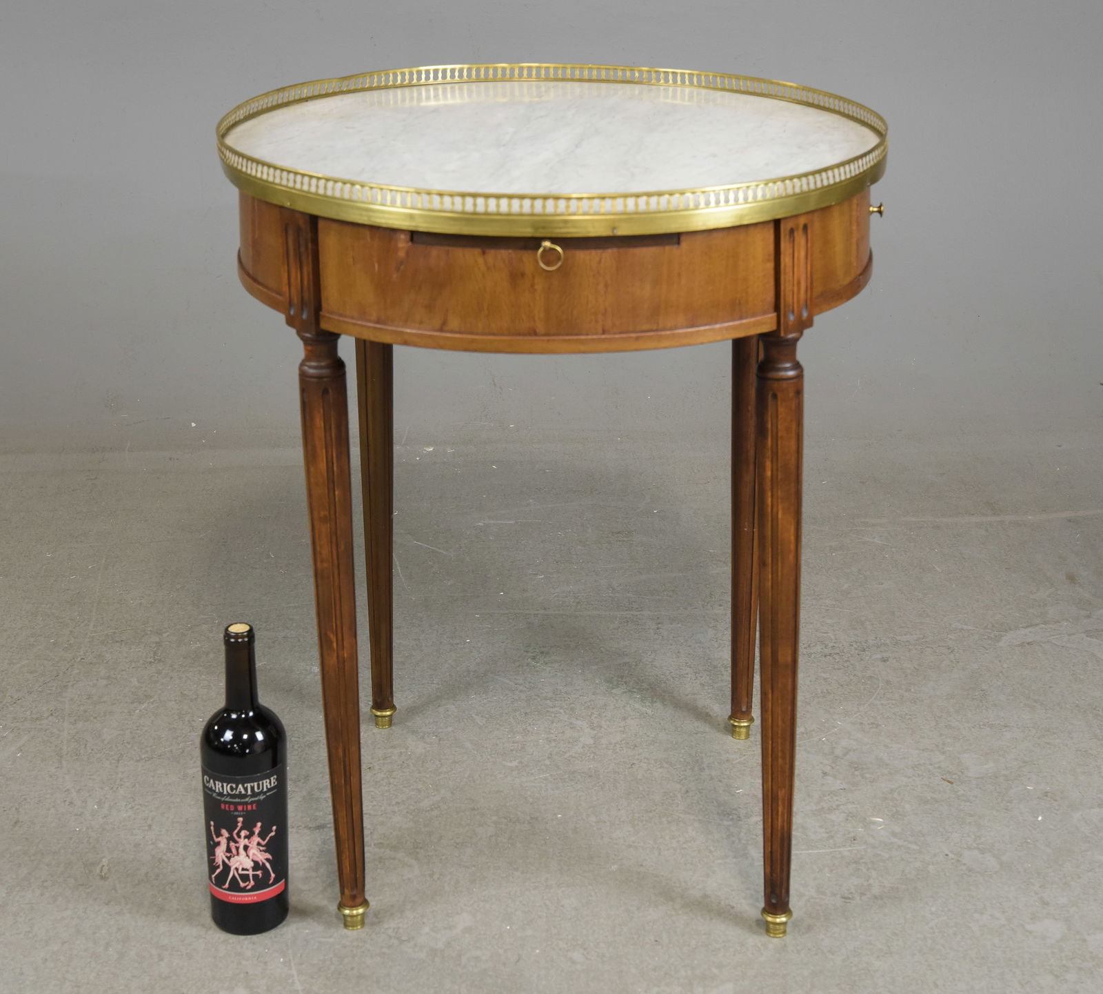 Louis XVI Style White Marble Top Boulette Table (1 of 5)