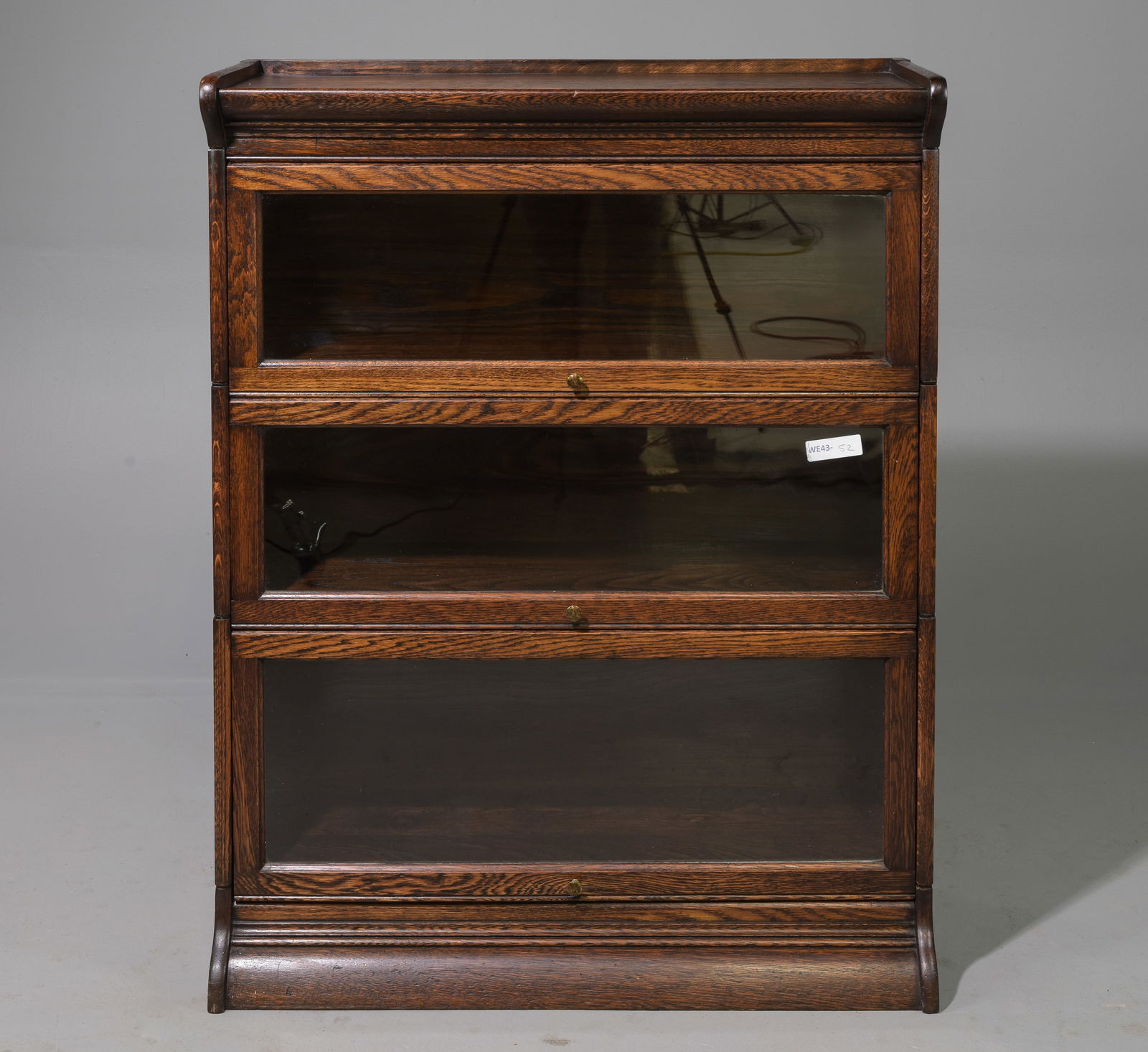 British Oak 3 Stacking Lawyers Bookcase (1 of 4)