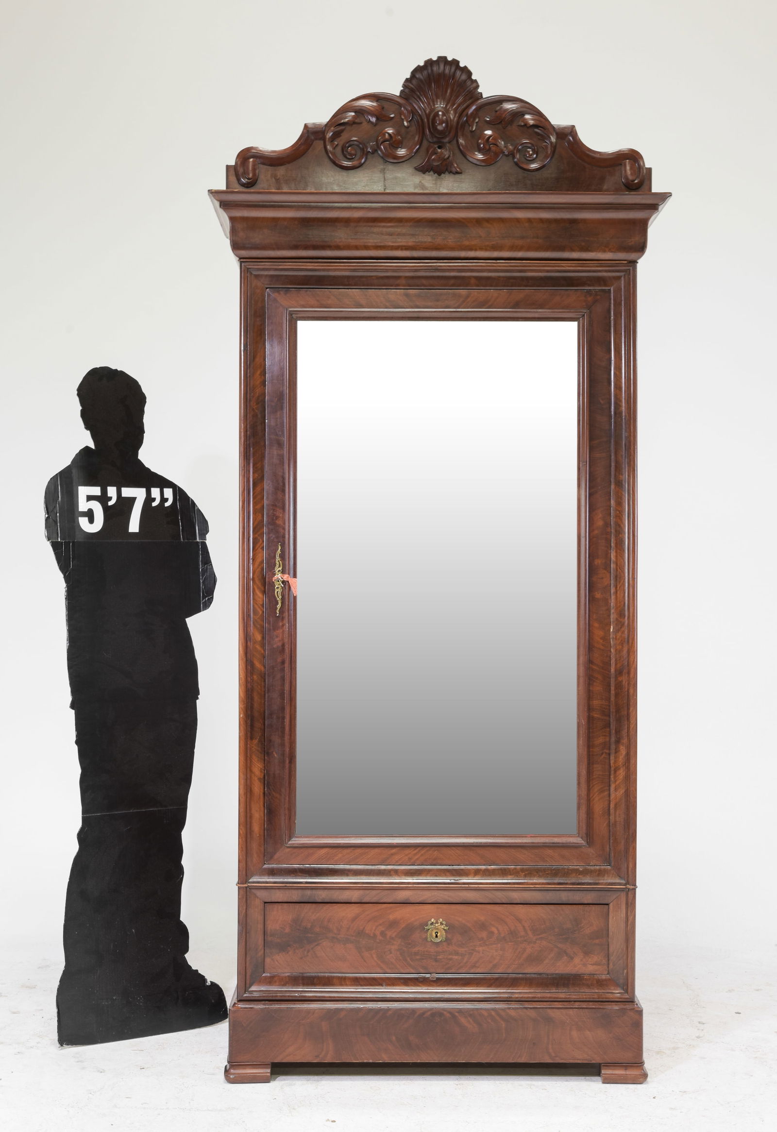 British Mahogany Mirror Door Robe c.1920's-30's (1 of 9)