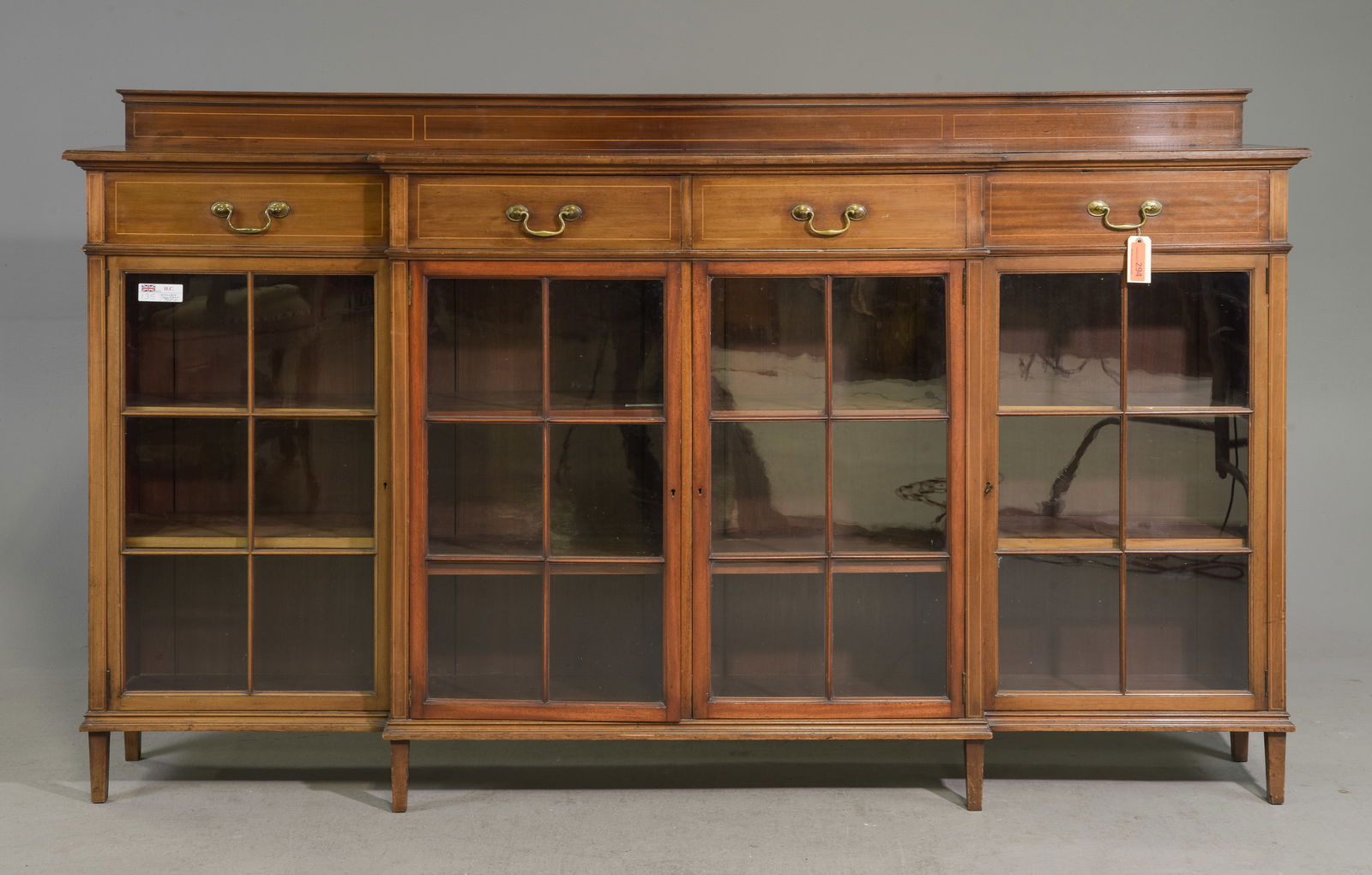 British Mahogany Four Door Bookcase c.1930's (1 of 3)