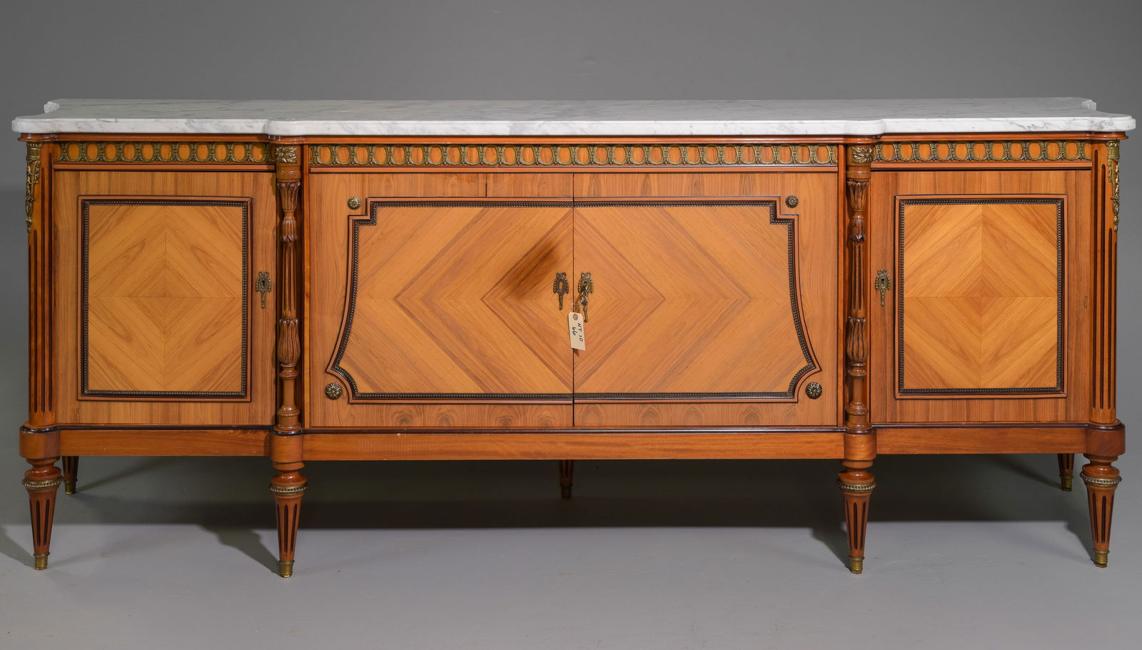 Louis XVI Style White Marble Top Sideboard